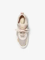 Olympia Glitter Chain-Mesh and Leather Trainer