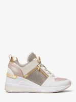 Georgie Leather and Chain-Mesh Trainer