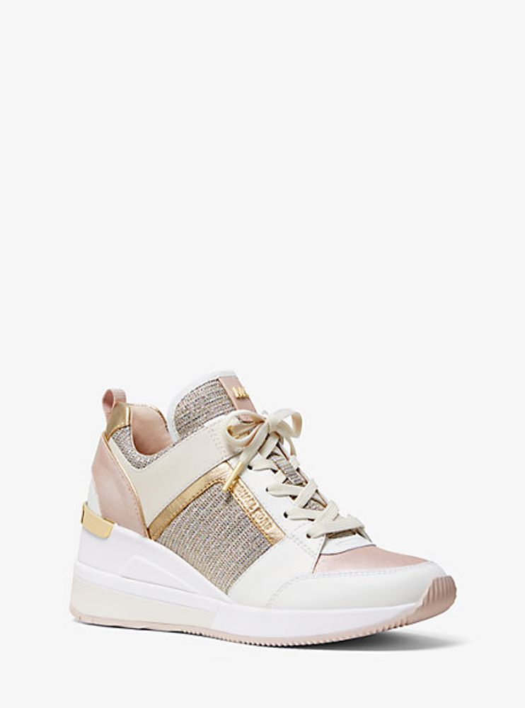Michael Kors + Georgie Leather and Chain-Mesh Trainer | Yorkdale Mall