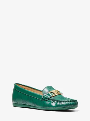 Camila Logo Perforated Faux Leather Moccasin