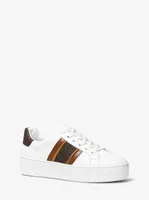 Espadrille Poppy en faux cuir à rayures et à logo