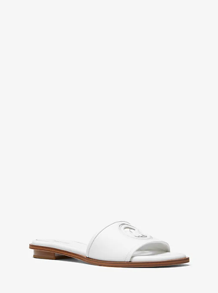 Deanna Cutout Leather Slide Sandal