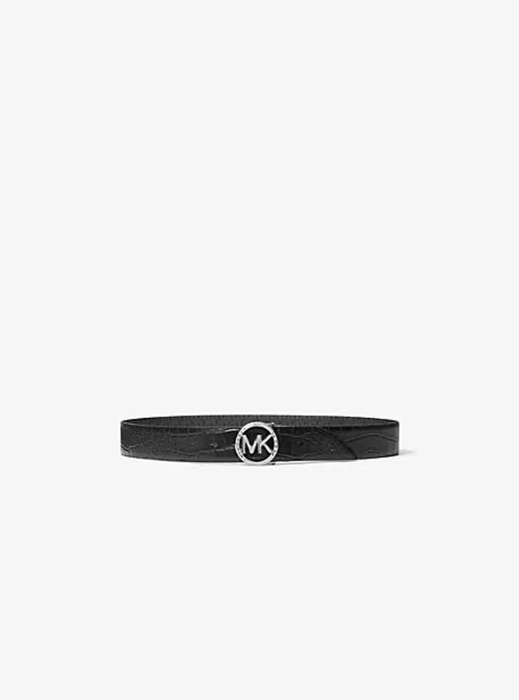 Reversible Logo and Crocodile Embossed Belt