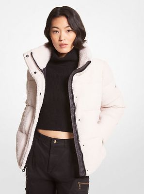 Michael Kors Faux Shearling Quilted Puffer Jacket | Metropolis at Metrotown