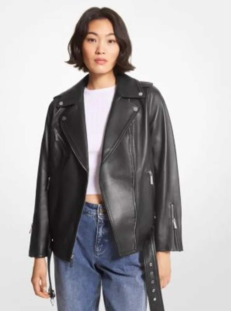 Shop MICHAEL Michael Kors Cropped Leather Jacket  Saks Fifth Avenue