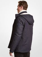 Sherpa-Trim Denim Parka