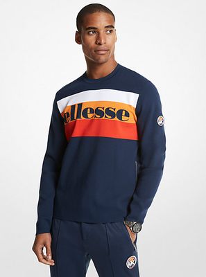 MK X ellesse Striped Logo Stretch Viscose Sweater