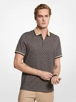 Greenwich Logo Print Cotton Jersey Polo Shirt