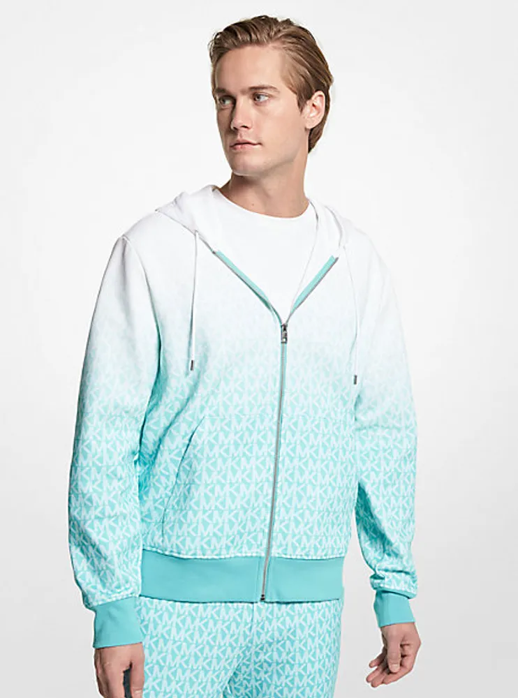 Ombré Logo Cotton Blend Zip-Up Hoodie