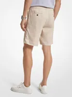 Pintucked Linen and Cotton Blend Shorts