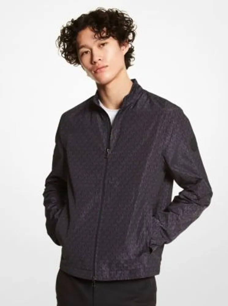 Veste de survêtement cirée à imprimé logo
