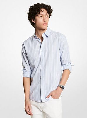 Michael Kors Slim-Fit Stretch Cotton Stripe Shirt | Metropolis at Metrotown