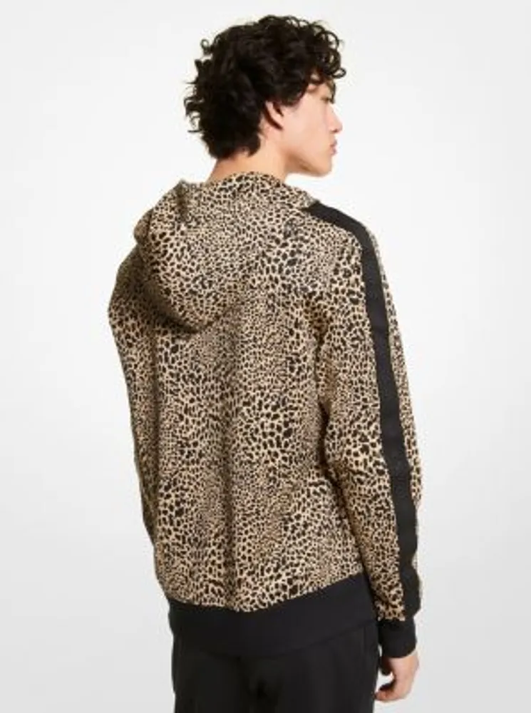 Animal Print Scuba Zip-Up Hoodie