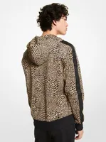 Animal Print Scuba Zip-Up Hoodie