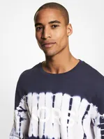 Pull molletonné en coton à motif teint au nœud et à logo