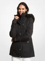 Faux Fur Trim Hooded Parka