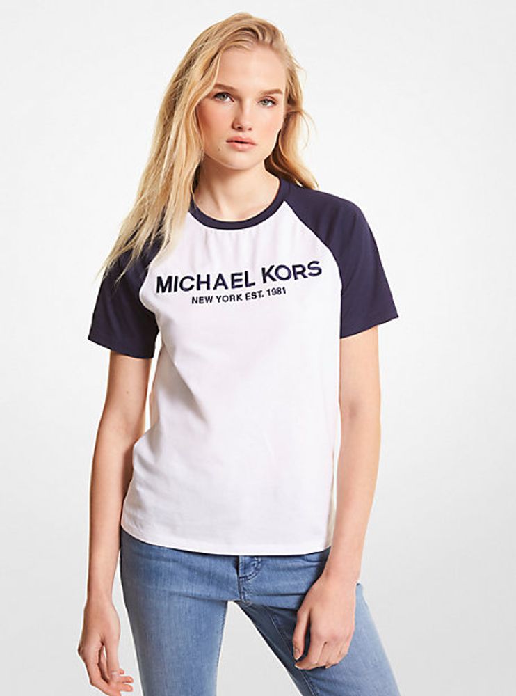 Michael Kors + Logo Color-Block Organic Cotton T-Shirt | Yorkdale Mall