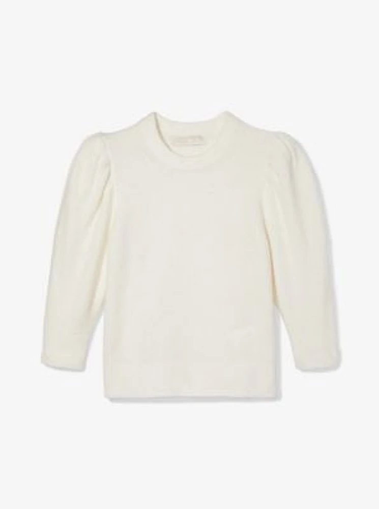 Knit Puff Sleeve Cropped Sweater