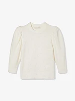 Knit Puff Sleeve Cropped Sweater