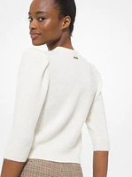 Knit Puff Sleeve Cropped Sweater