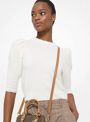Knit Puff Sleeve Cropped Sweater