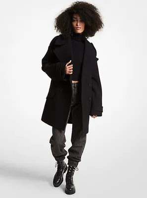 Wool Blend Oversized Peacoat