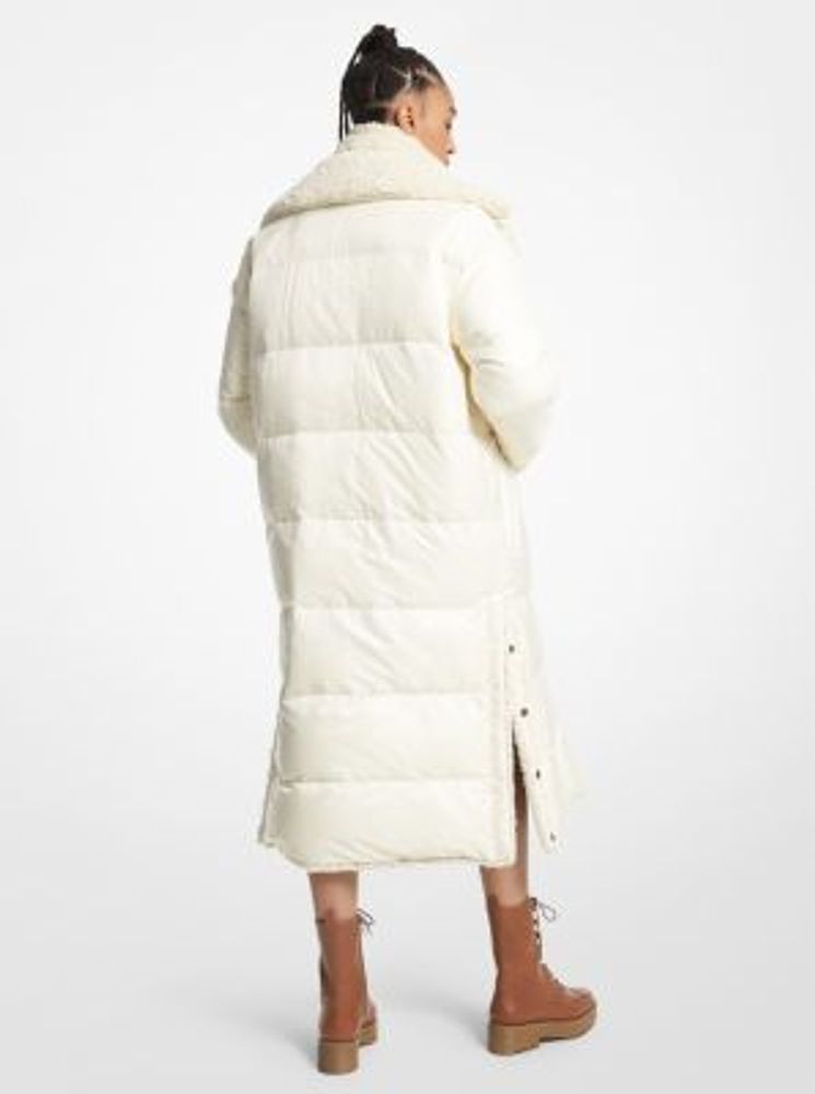 Michael Kors + Quilted Ciré and Faux Shearling Reversible Puffer Coat |  Scarborough Town Centre