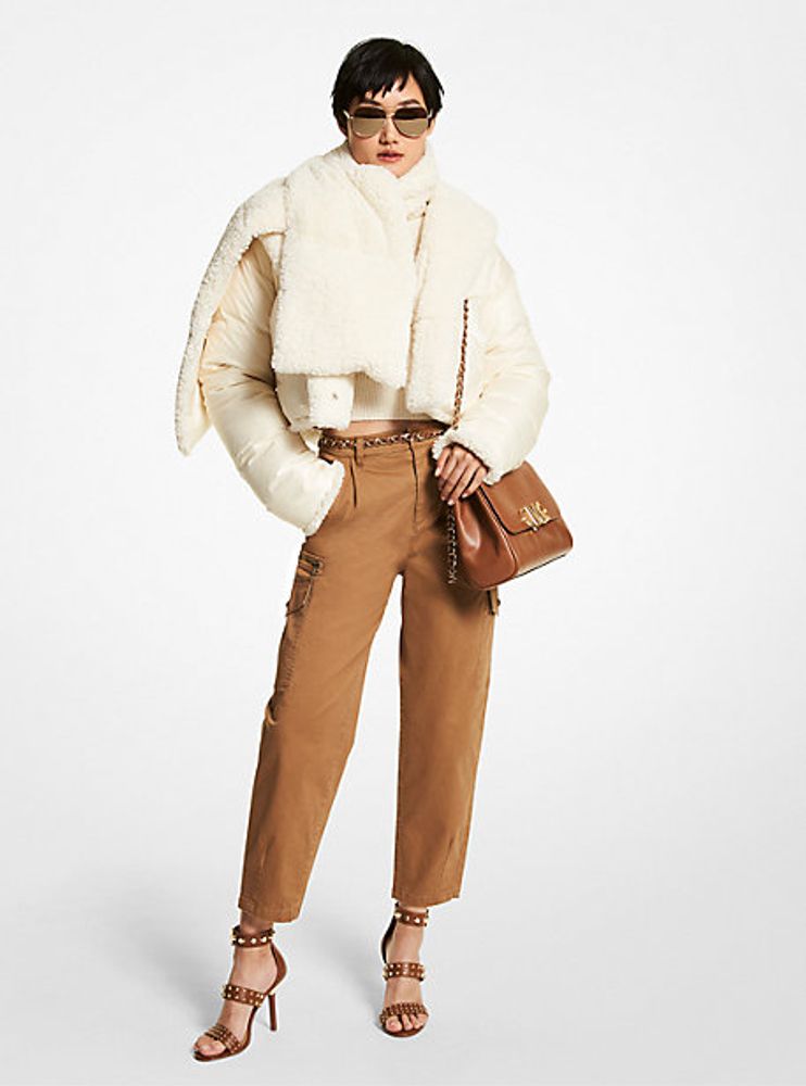 Michael Kors Reversible Faux Shearling and Ciré Puffer Scarf | Halifax  Shopping Centre