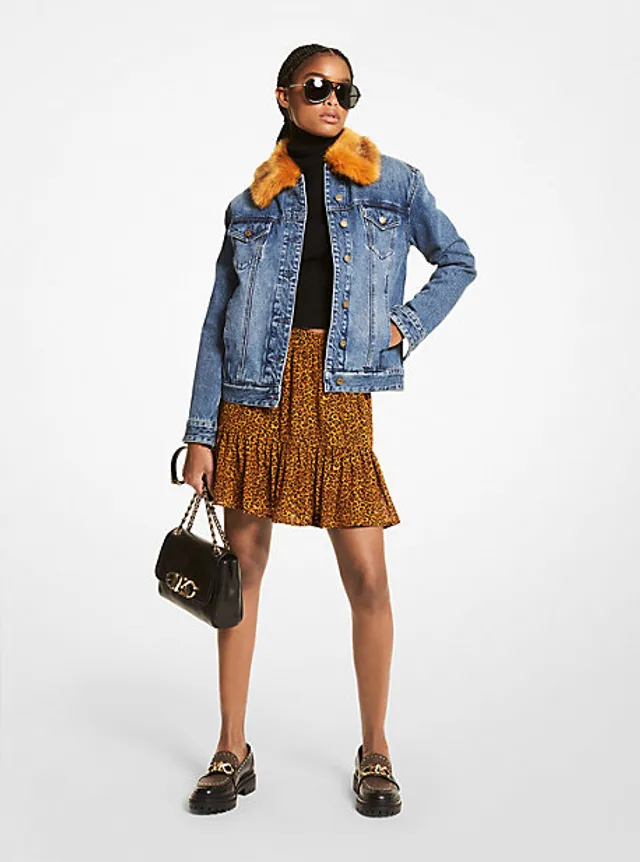 Michael Kors Cropped Stretch Denim Jacket | Square One