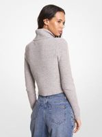 Stretch Wool Cropped Turtleneck Sweater