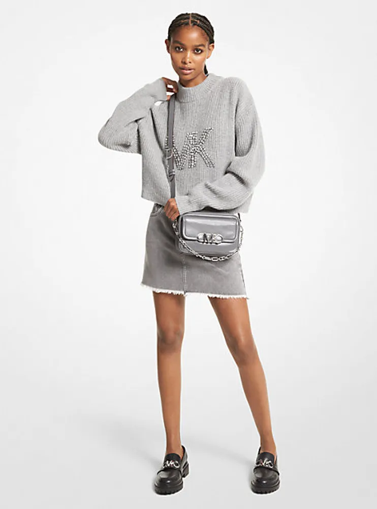 Michael Kors + Embellished Logo Wool Blend Sweater | Galeries Capitale
