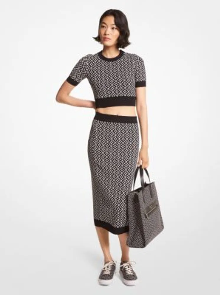 Logo Jacquard Pencil Skirt