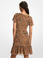 Paisley Georgette Cutout Mini Dress