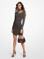 Metallic Stretch Viscose Cutout Dress