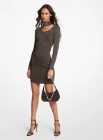 Metallic Stretch Viscose Cutout Dress