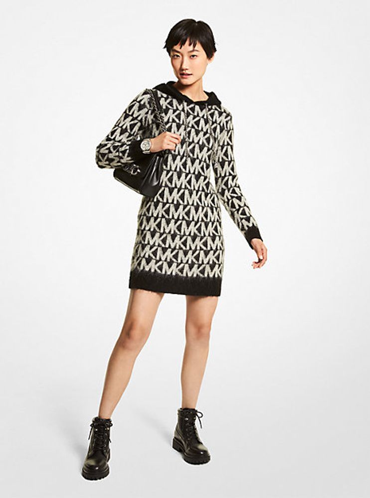 Michael Kors Logo Brushed Knit Hoodie Dress | Metropolis at Metrotown