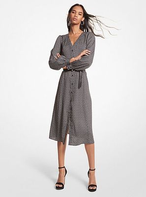 Robe chemisier en jacquard à logo