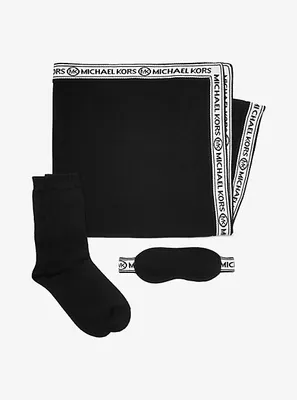 Ensemble daccessoires de voyage en tricot de mélange de nylon à bande à logo