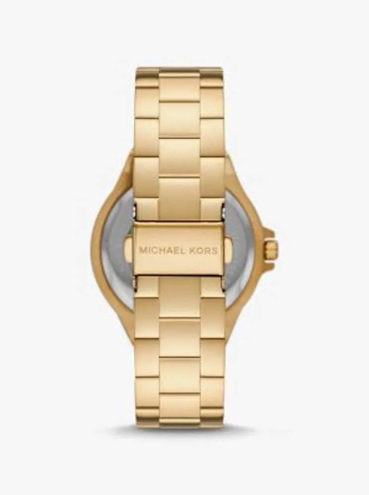 Lennox Pavé Logo Gold-Tone Watch and Bracelet Set