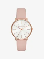 Montre Pyper de ton or rose à bracelet en cuir