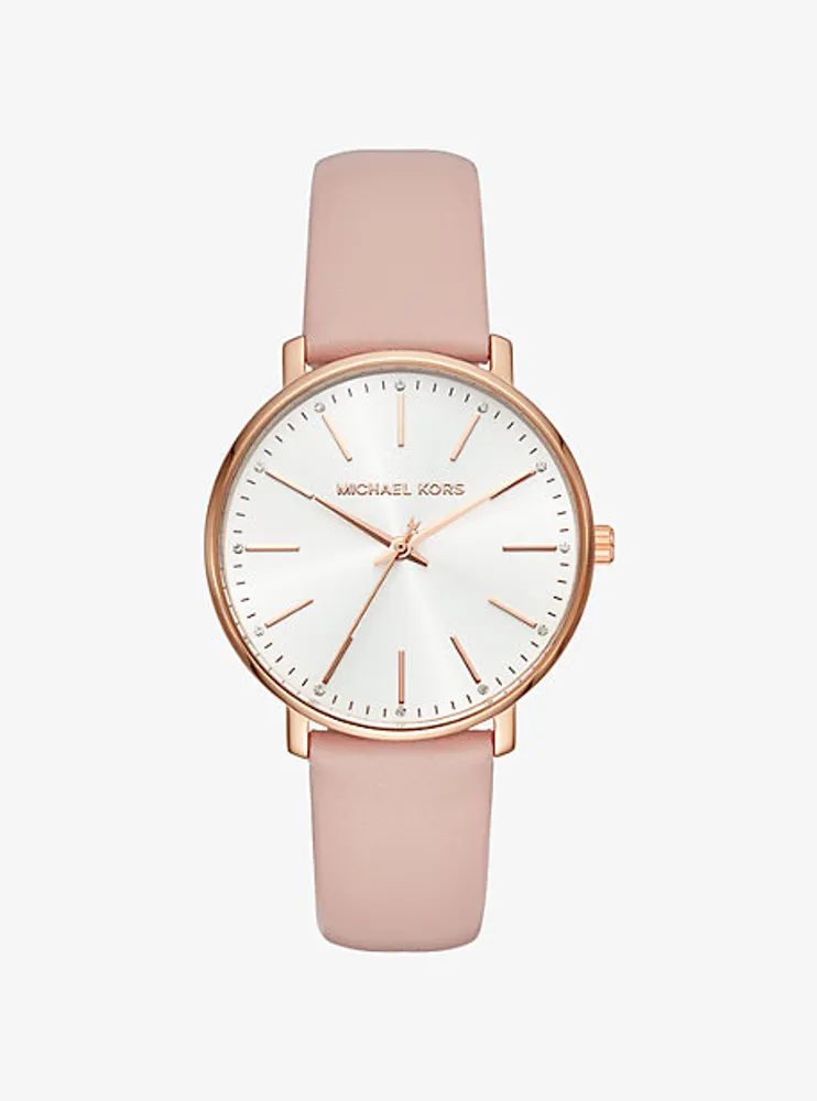 Montre Pyper de ton or rose à bracelet en cuir