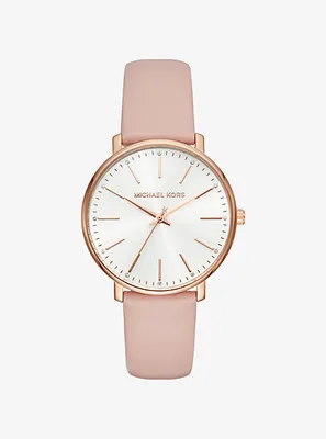 Montre Pyper de ton or rose à bracelet en cuir