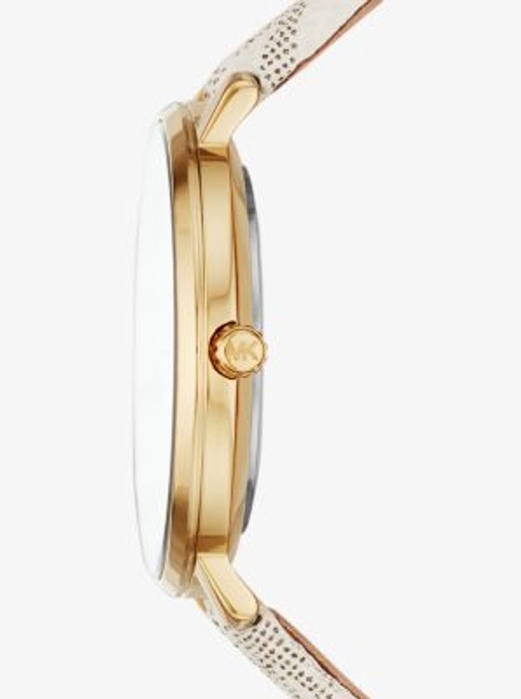 Pyper Logo and Gold-Tone Watch