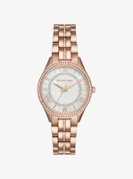 Mini Lauryn Pavé Rose Gold-Tone Watch