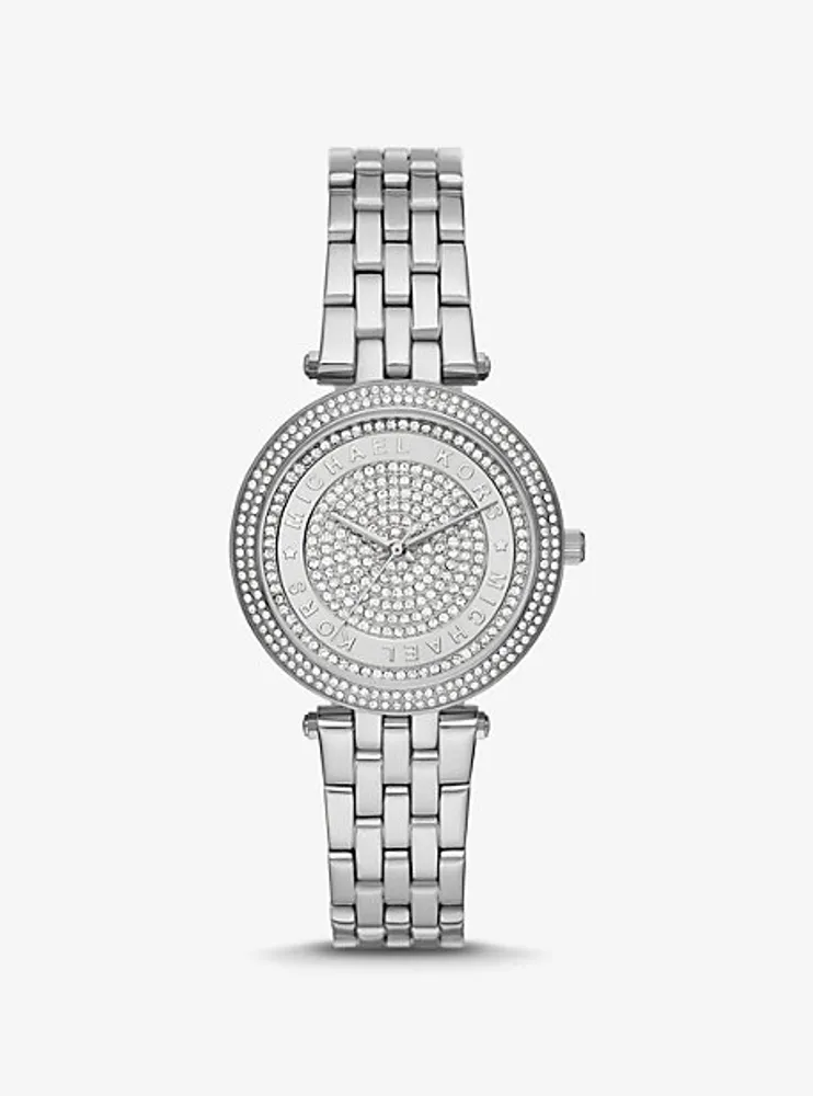 Michael Kors + Mini Darci Pavé Silver-Tone Watch | Galeries Capitale