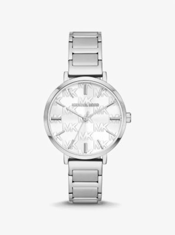 Addyson Silver-Tone Logo Watch