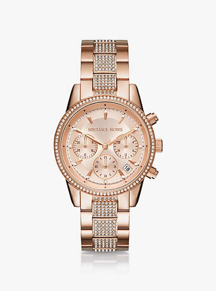 Ritz Pavé Rose Gold-Tone Watch
