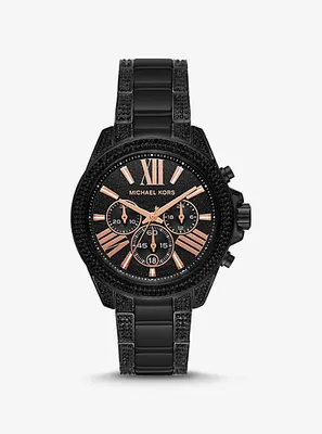 Wren Pavé Black-Tone Watch