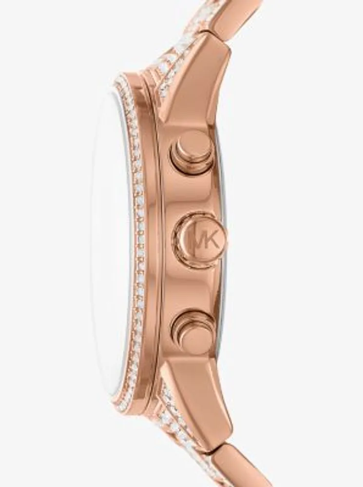 Montre Ritz de ton or rose à pavé