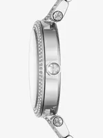 Montre Parker surdimensionnée argentée à pavé